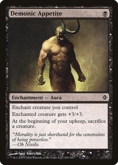Demonic Appetite (ROE) #106 Common Rise of the Eldrazi Magic: The Gathering: 2010