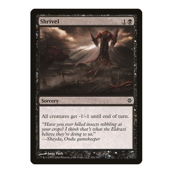 Shrivel (ROE) #126 Common Rise of the Eldrazi Magic: The Gathering: 2010