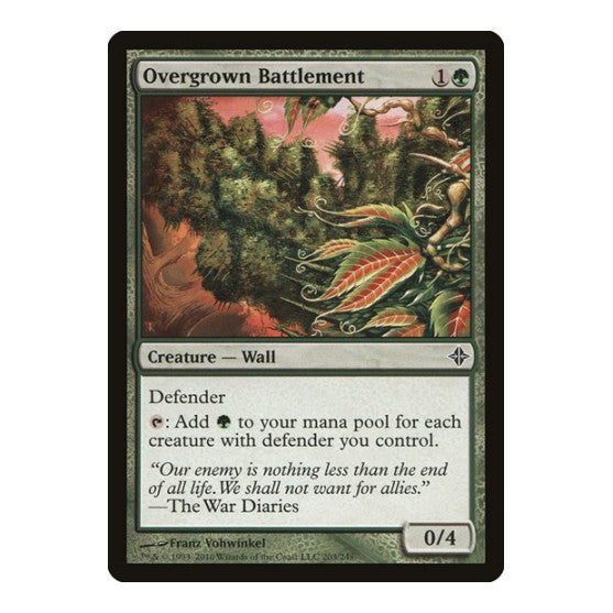 Overgrown Battlement (ROE) #203 Common Rise of the Eldrazi Magic: The Gathering: 2010