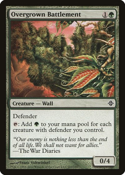 Overgrown Battlement (ROE) #203 Common (Moderately Played) Rise of the Eldrazi Magic: The Gathering: 2010