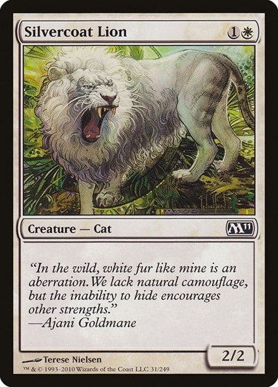 Silvercoat Lion (M11) #31 Common (Moderately Played) Magic 2011 (M11) Magic: The Gathering: 2010