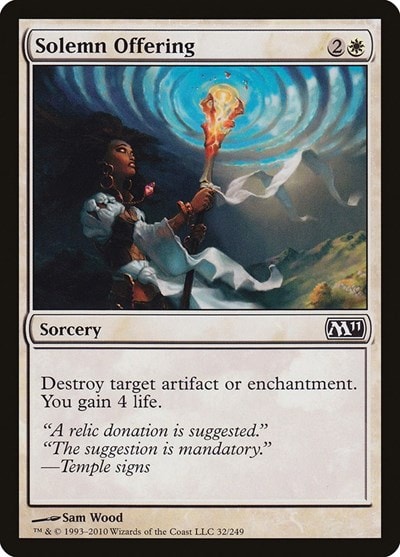 Solemn Offering (M11) #32 Common (Lightly Played) Magic 2011 (M11) Magic: The Gathering: 2010