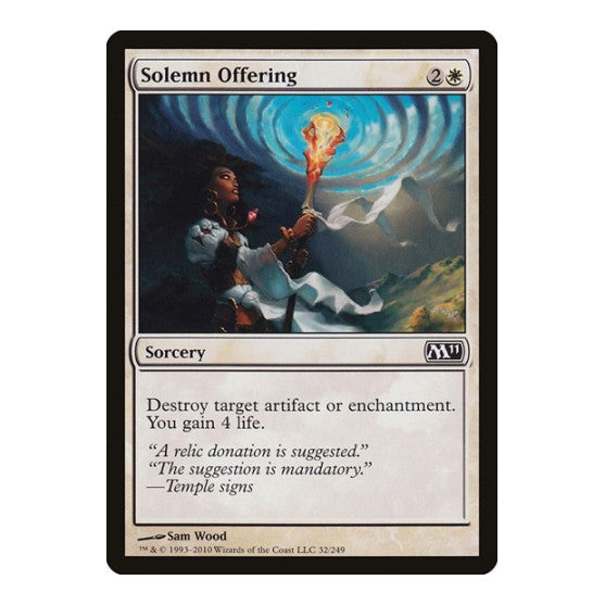 Solemn Offering (M11) #32 Common (Lightly Played) Magic 2011 (M11) Magic: The Gathering: 2010