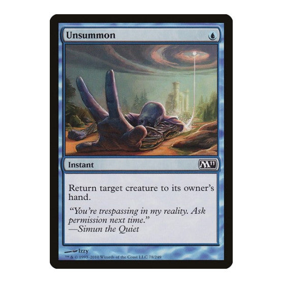 Unsummon (M11) #78 Common (Lightly Played) Magic 2011 (M11) Magic: The Gathering: 2010