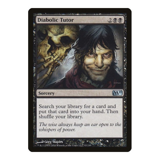 Diabolic Tutor (M11) #93 Uncommon (Lightly Played) Magic 2011 (M11) Magic: The Gathering: 2010