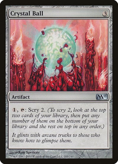 Crystal Ball (M11) #203 Uncommon (Moderately Played) Magic 2011 (M11) Magic: The Gathering: 2010