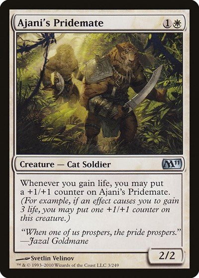 Ajanis Pridemate (M11) #3 Uncommon (Lightly Played) Magic 2011 (M11) Magic: The Gathering: 2010