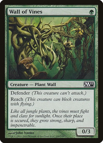Wall of Vines (M11) #199 Common (Lightly Played) Magic 2011 (M11) Magic: 2010