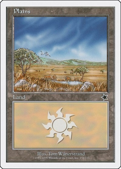 Plains 154 (S99) #154 Land Starter 1999 Magic: The Gathering: 1999
