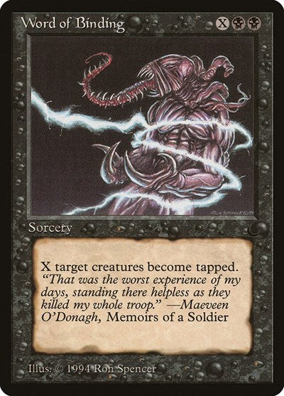 Word of Binding (DRK) #55 Common (Moderately Played) The Dark Magic: The Gathering: 1994