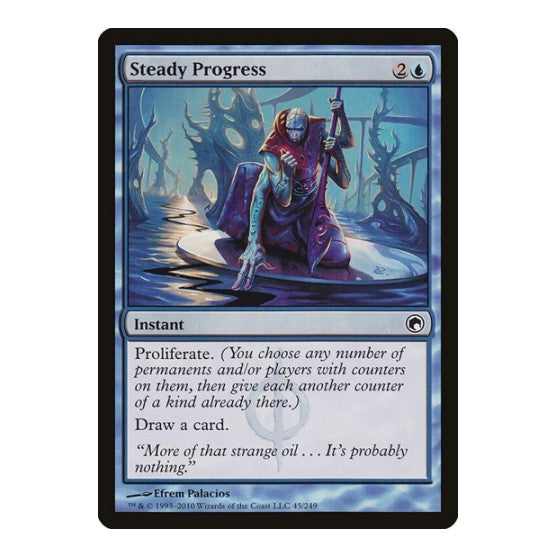Steady Progress (SOM) #45 Common (Lightly Played) Scars of Mirrodin Magic: The Gathering: 2010