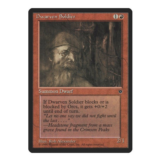 Dwarven Soldier Alexander (FEM) #53a Common (Lightly Played) Fallen Empires Magic: The Gathering: 1994