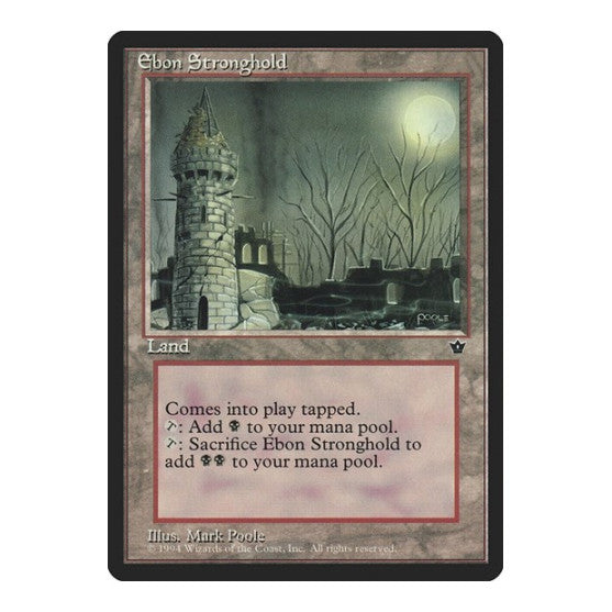 Ebon Stronghold (FEM) #95 Uncommon (Heavily Played) Fallen Empires Magic: The Gathering: 1994