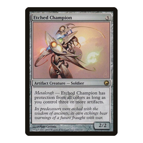 Etched Champion (SOM) #154 Rare (Lightly Played) Scars of Mirrodin Magic: The Gathering: 2010
