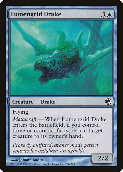 Lumengrid Drake (SOM) #36 Common (Lightly Played) Scars of Mirrodin Magic: The Gathering: 2010