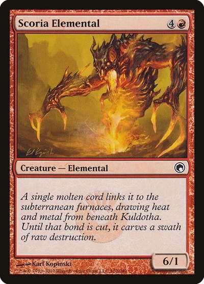 Scoria Elemental (SOM) #102 Common (Moderately Played) Scars of Mirrodin Magic: The Gathering: 2010