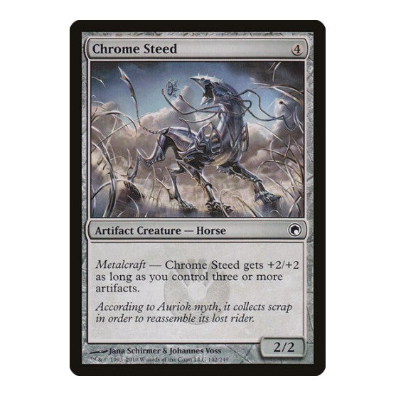 Chrome Steed (SOM) #142 Common (Lightly Played) Scars of Mirrodin Magic: The Gathering: 2010