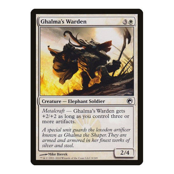 Ghalmas Warden (SOM) #8 Common (Lightly Played) Scars of Mirrodin Magic: The Gathering: 2010