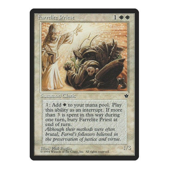 Farrelite Priest (FEM) #4 Uncommon (Heavily Played) Fallen Empires Magic: The Gathering: 1994