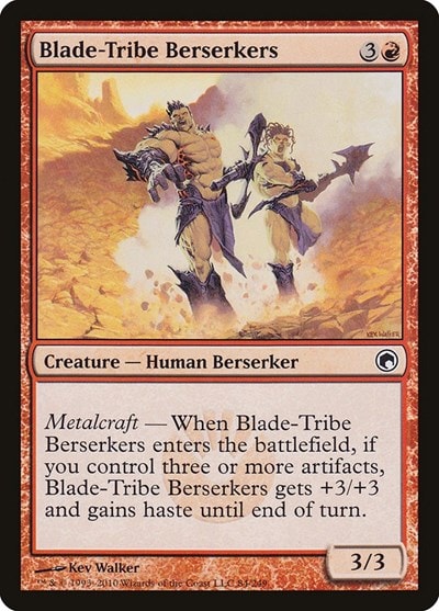 Blade Tribe Berserkers (SOM) #84 Common (Moderately Played) Scars of Mirrodin Magic: The Gathering: 2010