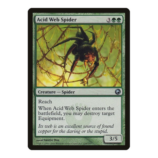 Acid Web Spider (SOM) #108 Uncommon (Lightly Played) Scars of Mirrodin Magic: The Gathering: 2010