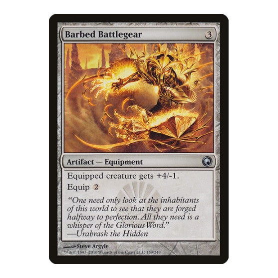 Barbed Battlegear (SOM) #139 Uncommon (Moderately Played) Scars of Mirrodin Magic: The Gathering: 2010