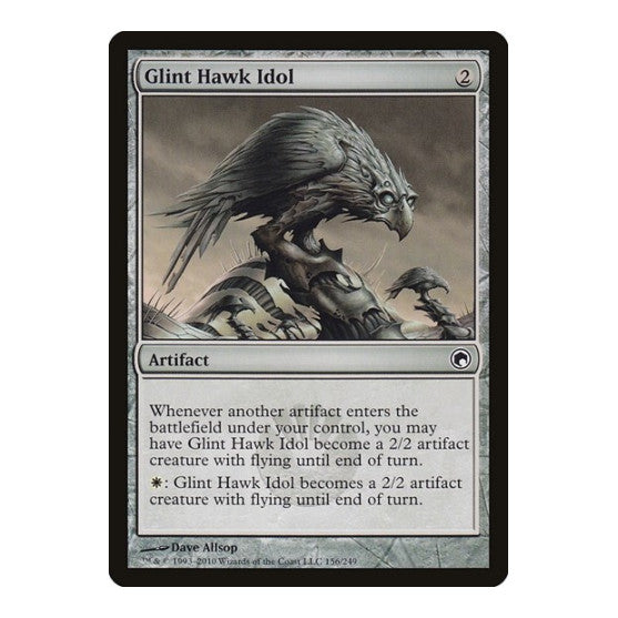 Glint Hawk Idol (SOM) #156 Common (Lightly Played) Scars of Mirrodin Magic: The Gathering: 2010