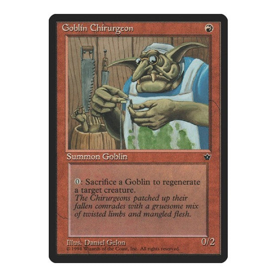 Goblin Chirurgeon (Gelon) (FEM) #54a Common (Heavily Played) Fallen Empires Magic: The Gathering: 1994