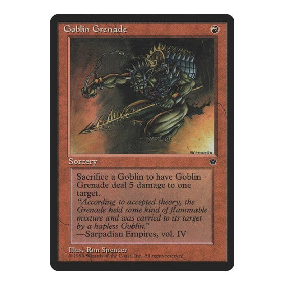 Goblin Grenade Spencer (FEM) #56a Common (Lightly Played) Fallen Empires Magic: The Gathering: 1994