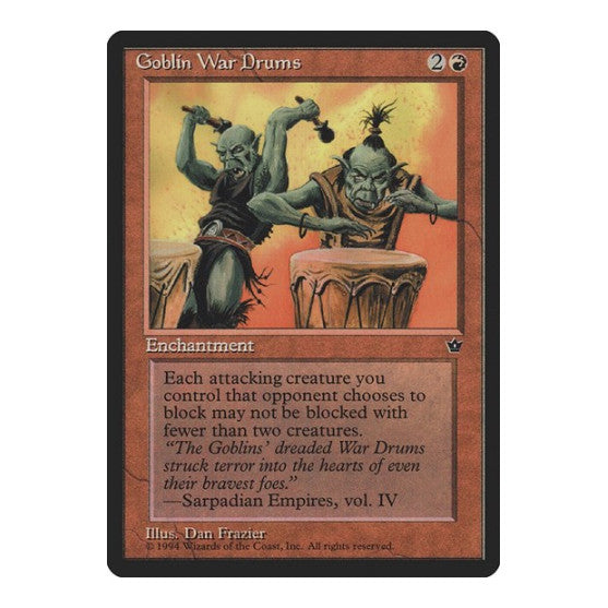 Goblin War Drums Frazier (FEM) #58a Common (Lightly Played) Fallen Empires Magic: The Gathering: 1994