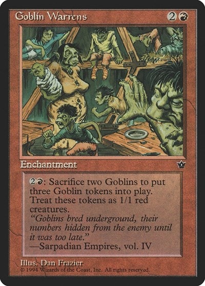 Goblin Warrens (FEM) #59 Rare (Heavily Played) Fallen Empires Magic: The Gathering: 1994