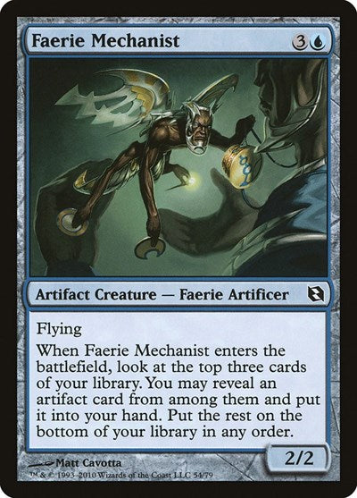 Faerie Mechanist (DDF) #54 Common (Heavily Played) Duel Decks: Elspeth vs. Tezzeret Magic: 2010