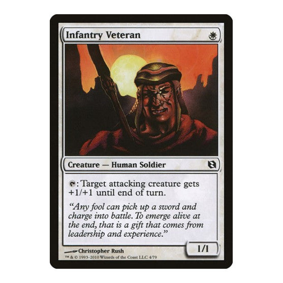 Infantry Veteran (DDF) #4 Common (Lightly Played) Duel Decks: Elspeth vs. Tezzeret Magic: The Gathering: 2010