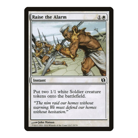 Raise the Alarm (DDF) #25 Common (Lightly Played) Duel Decks: Elspeth vs. Tezzeret Magic: The Gathering: 2010