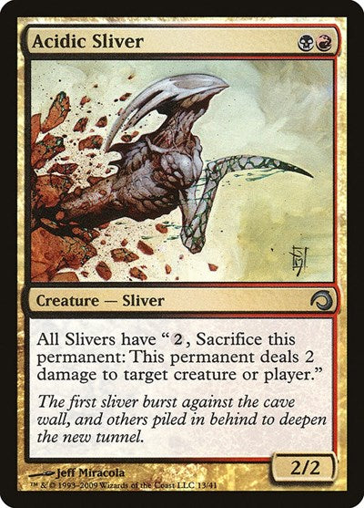 Acidic Sliver (PDS) #13 Uncommon (Foil Moderately Played) Premium Deck Series: Slivers Magic: The Gathering: 2009