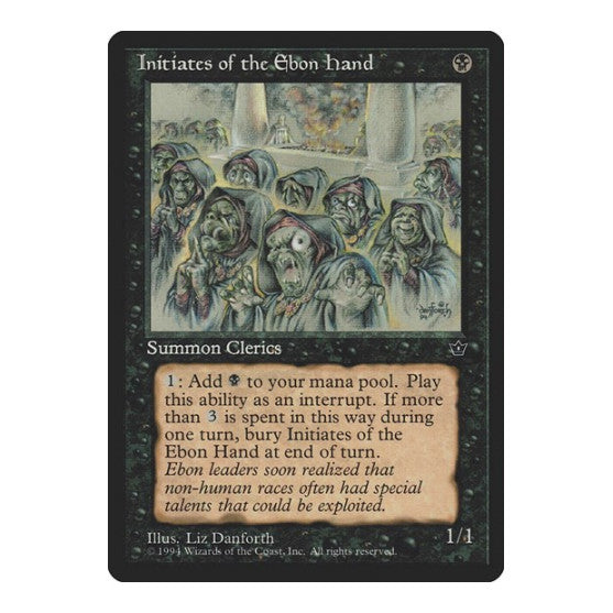 Initiates of the Ebon Hand Danforth (FEM) #39b Common (Heavily Played) Fallen Empires Magic: The Gathering: 1994