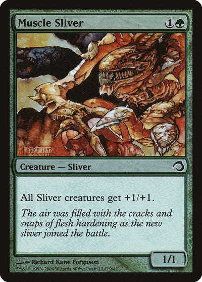 Muscle Sliver (PDS) #9 Common (Foil Moderately Played) Premium Deck Series: Slivers Magic: 2009