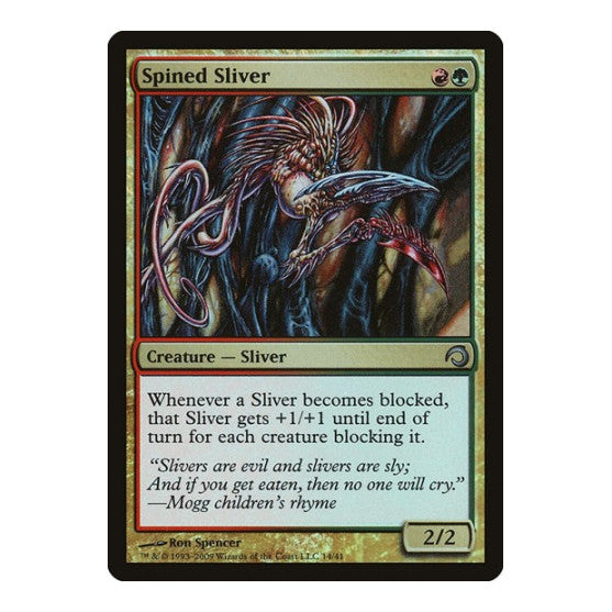 Spined Sliver (PDS) #14 Uncommon (Foil Moderately Played) Premium Deck Series: Slivers Magic: The Gathering: 2009