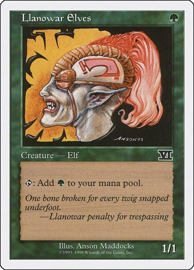 Llanowar Elves (BRB) #39 Common (Lightly Played) Battle Royale Box Set Magic: The Gathering: 1999