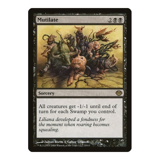 Mutilate (DDD) #55 Rare (Damaged) Duel Decks: Garruk vs. Liliana Magic: The Gathering: 2009