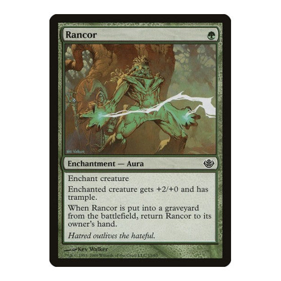 Rancor (DDD) #15 Common (Lightly Played) Duel Decks: Garruk vs. Liliana Magic: The Gathering: 2009