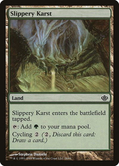 Slippery Karst (DDD) #26 Common (Lightly Played) Duel Decks: Garruk vs. Liliana Magic: The Gathering: 2009