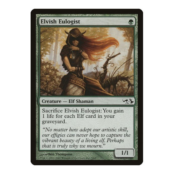 Elvish Eulogist (EVG) #3 Common (Moderately Played) Duel Decks: Elves vs. Goblins Magic: The Gathering: 2007