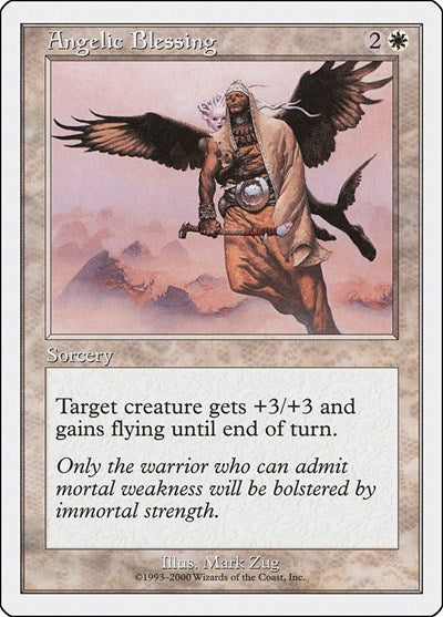 Angelic Blessing (S00) #1 Common (Heavily Played) Starter 2000 Magic: The Gathering: 2000
