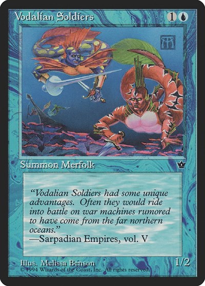 Vodalian Soldiers Benson (FEM) #31a Common (Heavily Played) Fallen Empires Magic: The Gathering: 1994