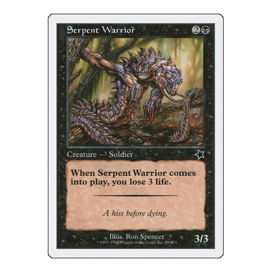 Serpent Warrior (S99) #88 Common (Heavily Played) Starter 1999 Magic: The Gathering: 1999