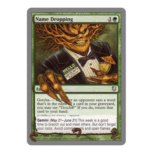 Name Dropping (UNH) #105 Uncommon (Lightly Played) Unhinged Magic: The Gathering: 2004