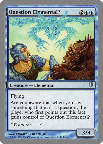 Question Elemental (UNH) #43 Uncommon (Lightly Played) Unhinged Magic: The Gathering: 2004