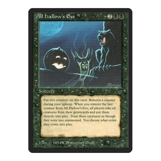 All Hallow's Eve (LEG) #88 Rare (Lightly Played) Legends Magic: The Gathering: 1994