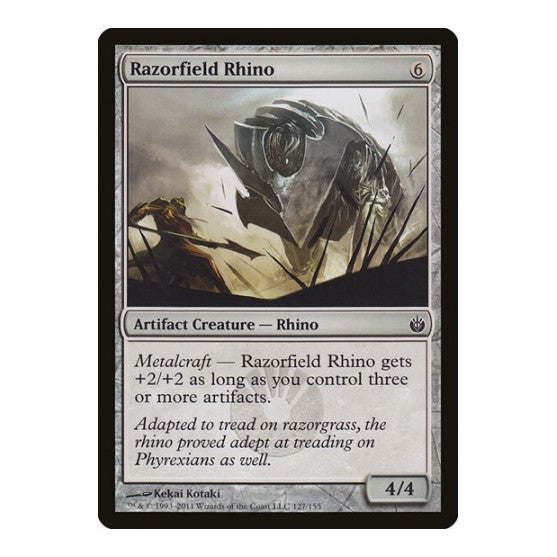 Razorfield Rhino (MBS) #127 Common (Lightly Played) Mirrodin Besieged Magic: The Gathering: 2011